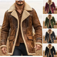 Ashcombe | Men's Faux Suede Sherpa Lined Double-Breasted Coat