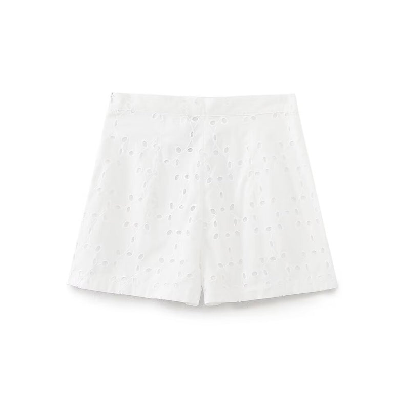 Nora | white linen shorts