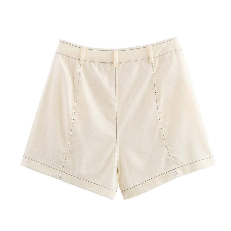 Beatrice | white denim shorts