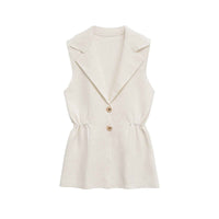 Sia | Sleeveless Blazer Purple Fitted Tailored Double Breasted