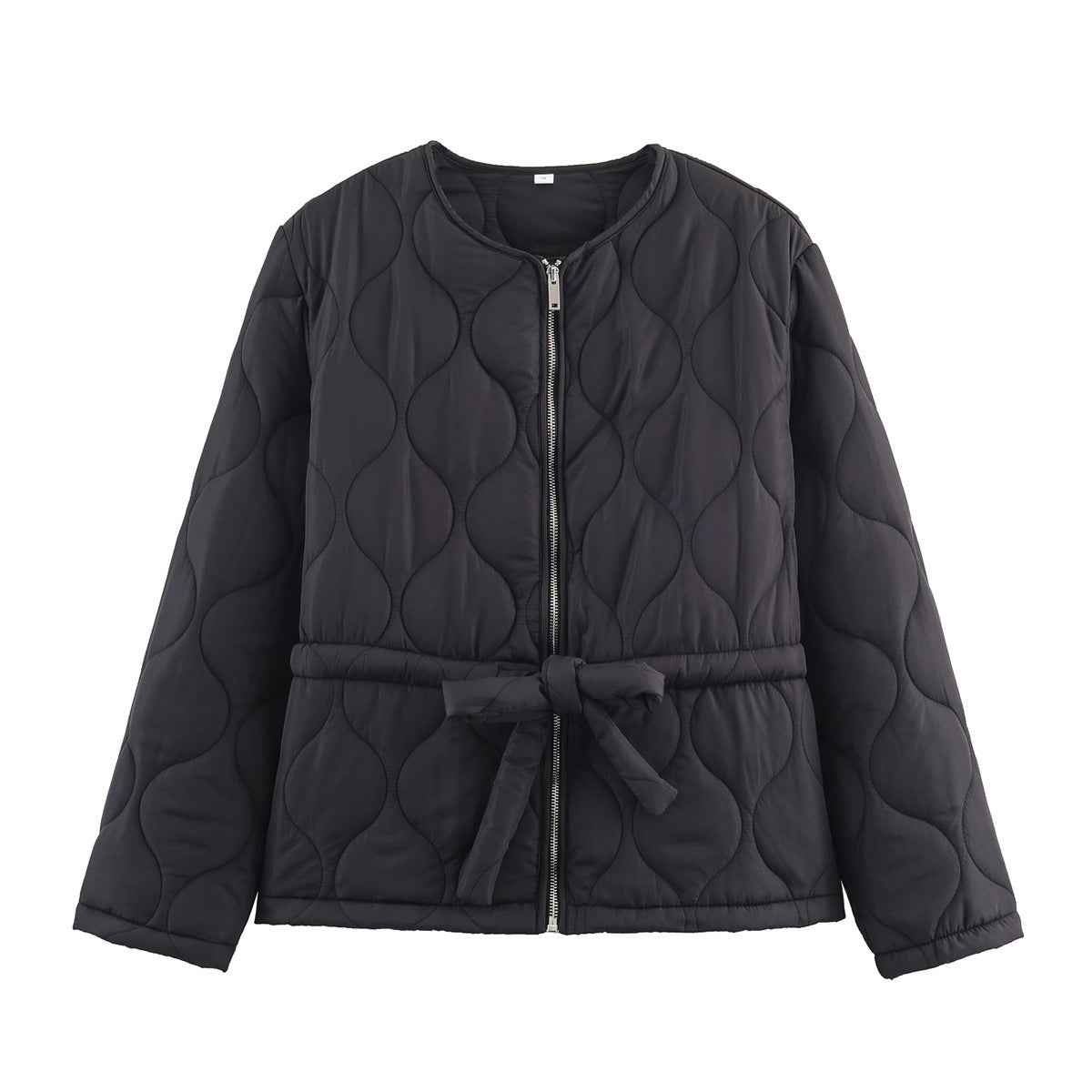 Thea | Autumn Quilted Jacket Brown Belted Zip Up Padded