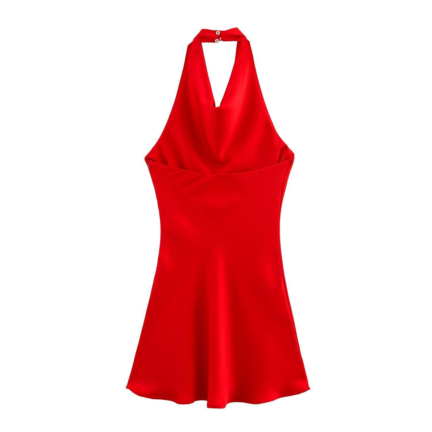 Isla | Cowl Halter Neck Draped Front Silky-Touch Mini Dress