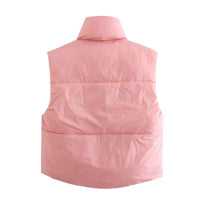 Kira | Quilted Puffer Vest Pink Sleeveless Reversible Padded Gilet
