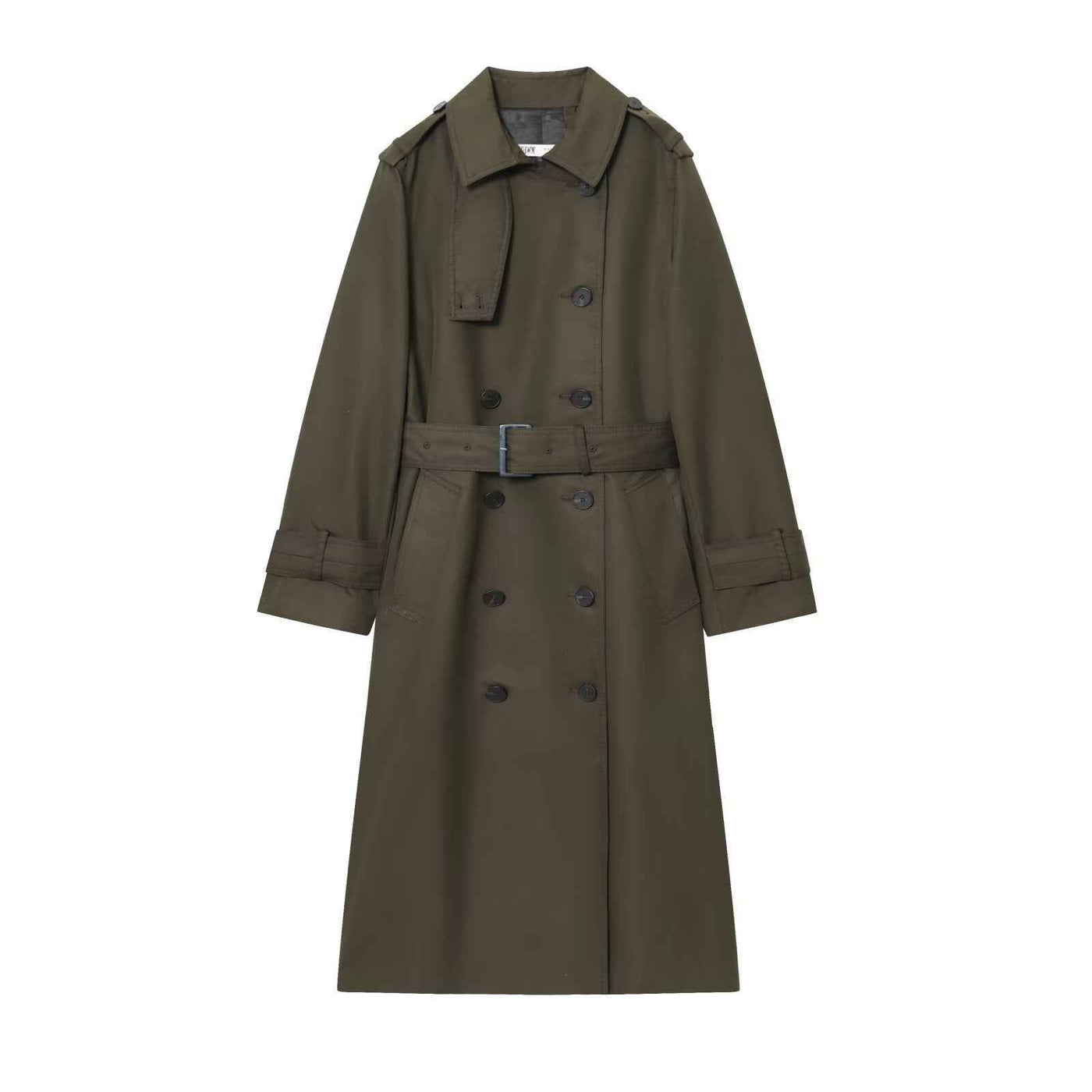 Kira | Elegant Double Breasted Trench Coat Cream Belted Long