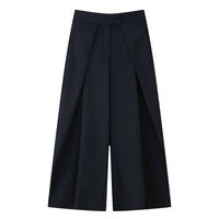 Maya | High-Waist Pleated Wide-Leg Trousers with Layered Front Panel