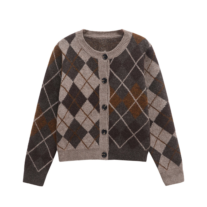 Ivy | argyle knit cardigan