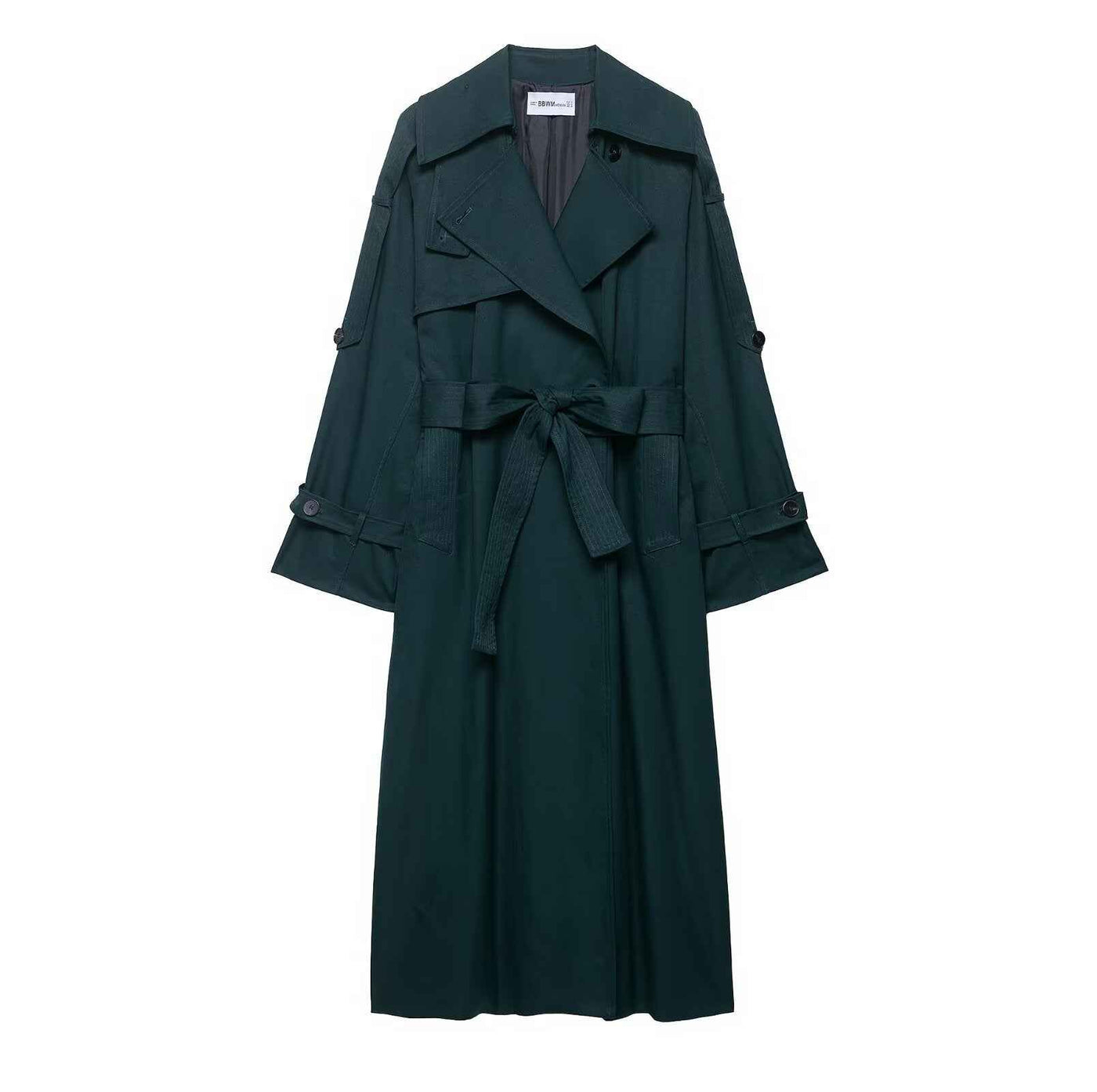 Elise | Smart Casual Belted Trench Coat Green Long