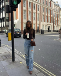 Abigail | High Waist Wide Leg Distressed Jeans