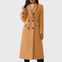Dorothea double breasted wool coat in Brown