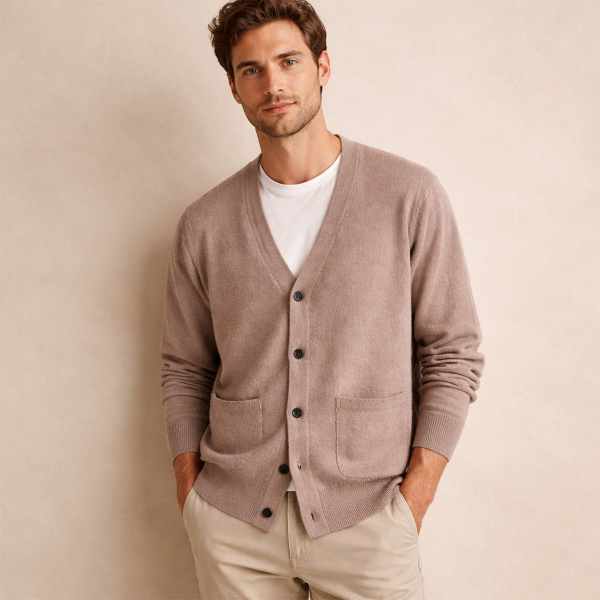Martin | 100% Cashmere Button-Up Cardigan for Men