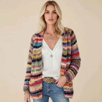 Aurelia boho striped cardigan in Multicolour