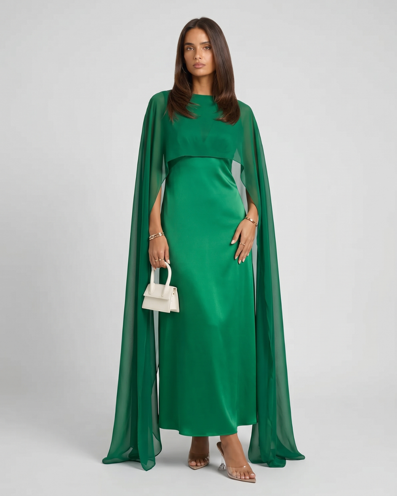 Tayma | Draped Sleeve Maxi Abaya