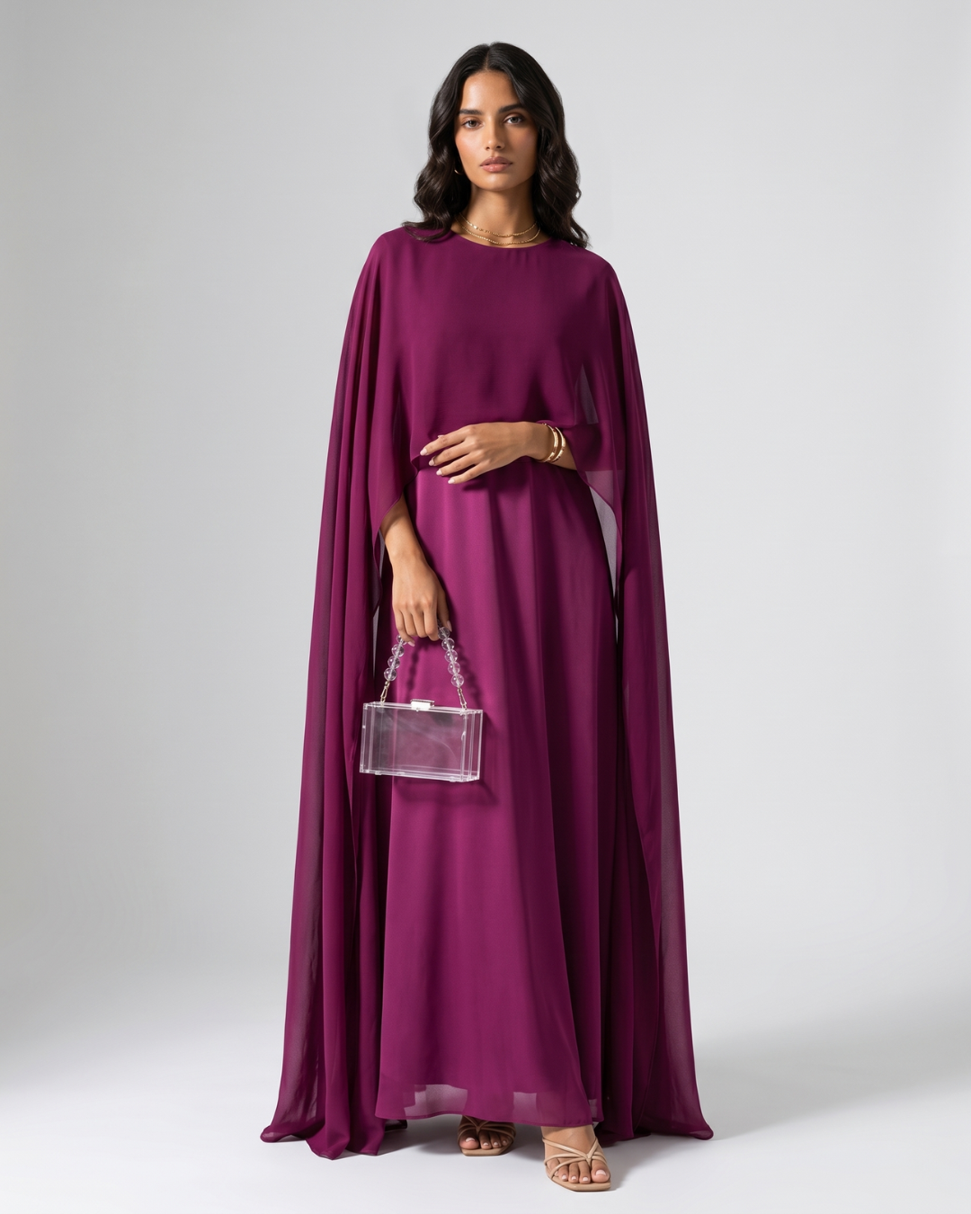 Tayma | Draped Sleeve Maxi Abaya