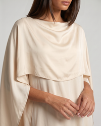 Tayma | Draped Sleeve Maxi Abaya