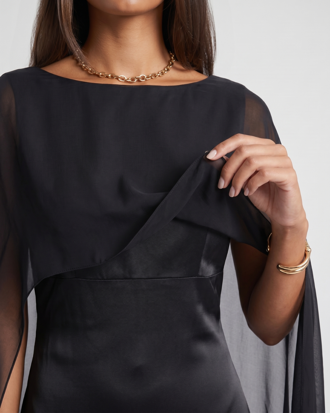 Tayma | Draped Sleeve Maxi Abaya