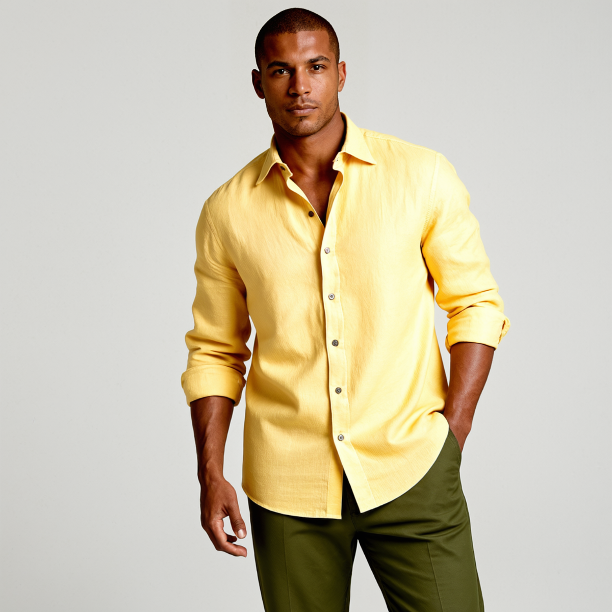 Dennis | Vintage Long Sleeve Linen Shirt