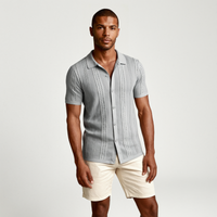 Troy | Knitted Button-Down Short Sleeve Summer Shirt