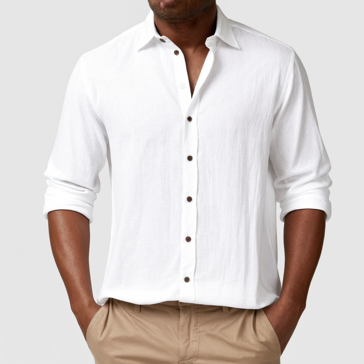 Dennis | Vintage Long Sleeve Linen Shirt