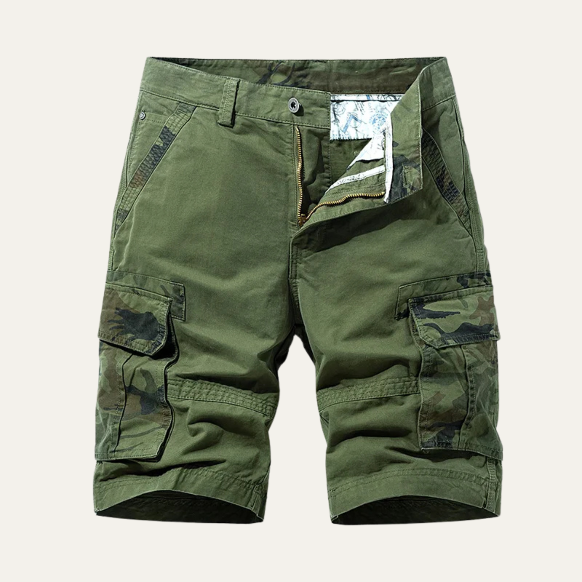 Isaac | 100% Cotton Camouflage Cargo Shorts