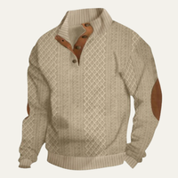 Mario | Cable Knit Waffle Texture High Collar Jumper