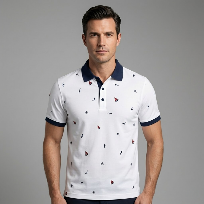 Joel | Printed Golf Polo Shirt