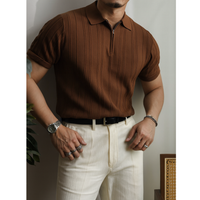Anders | Men's Knitted Zip Short Sleeve Polo Shirt