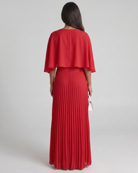 Veda | Pleated High Neck Maxi Dress