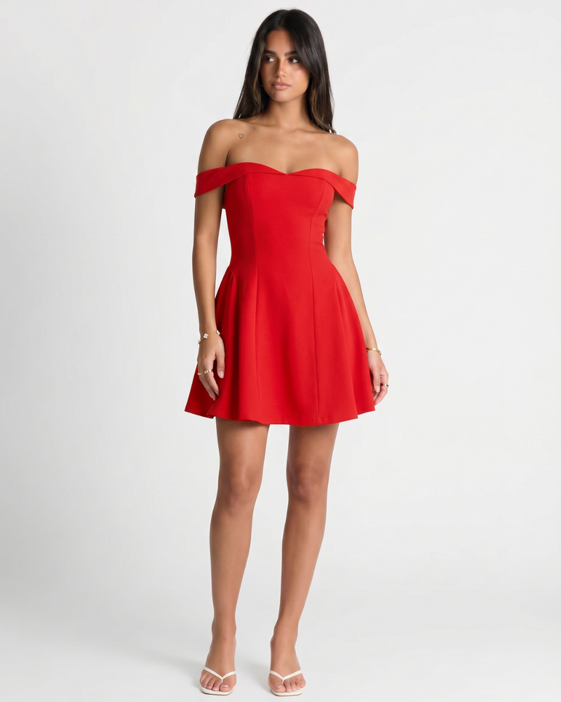 Zariyah | Off-Shoulder Sculpted Mini Dress