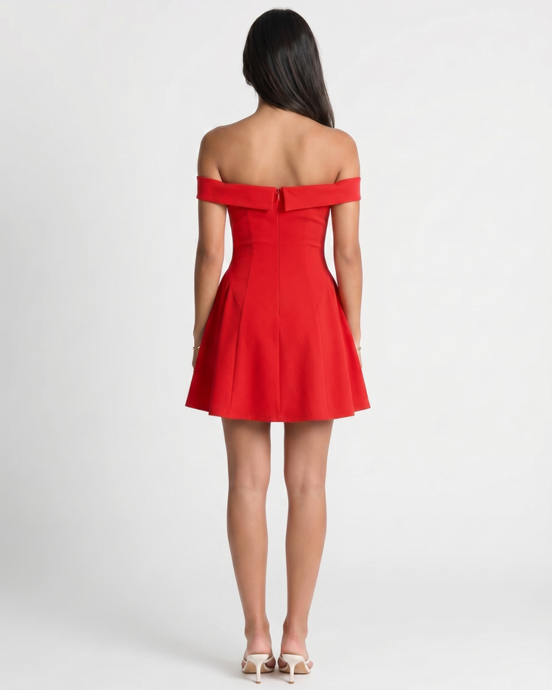 Zariyah | Off-Shoulder Sculpted Mini Dress