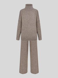 Isabeau | Women's Oversized Two Piece Set Beige and Brown