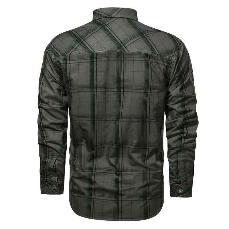 Compton flannel shirt chest pocket detail