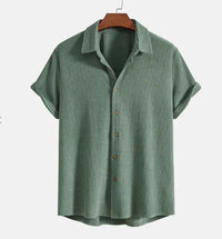 Oliver | Waffle Knit Short Sleeve Button-Up Shirt