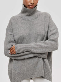 Clarisse oversized turtleneck jumper in Grey