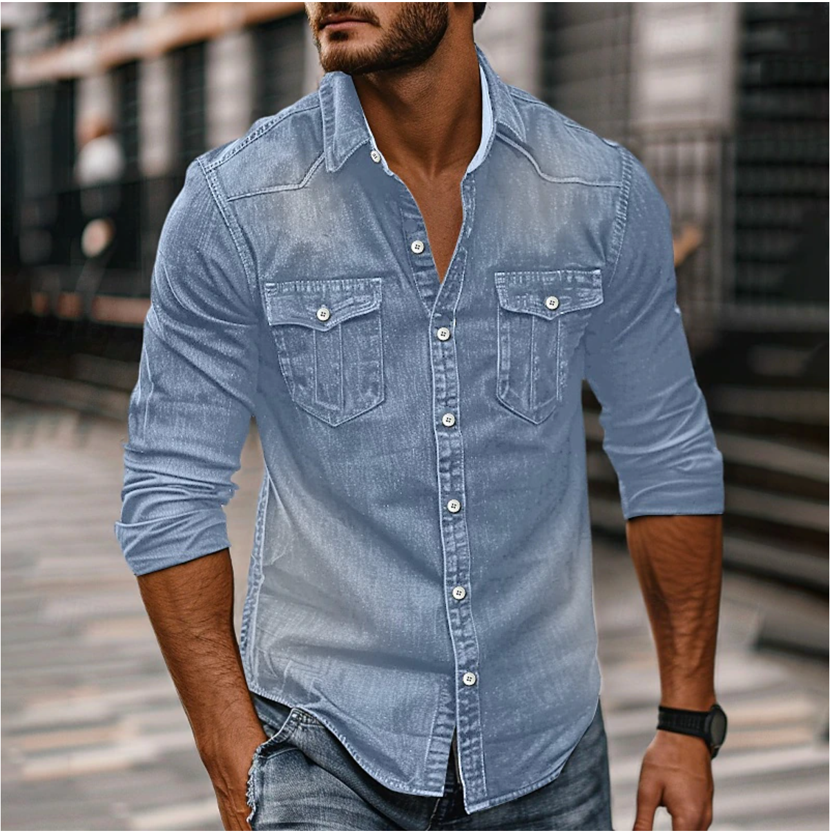 Finlay denim shirt in Blue