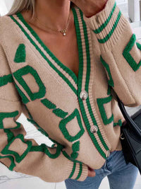 Demelza | Women's Button-Down V-Neck Long Sleeve Cardigan