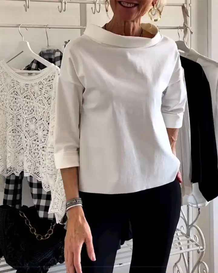 Leocadia | Women's Oversized Roll Neck Knit Top