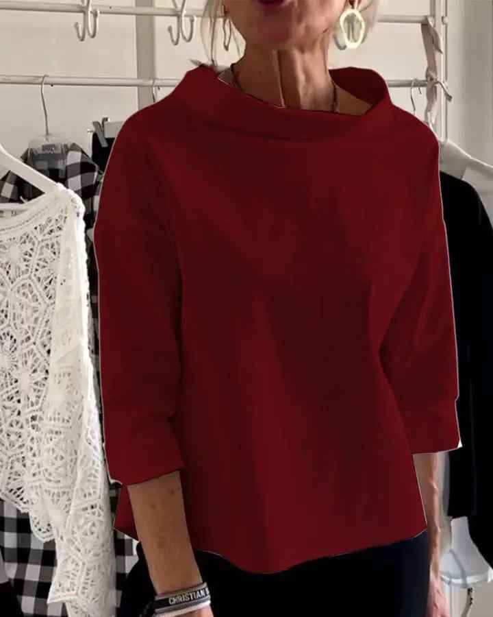 Leocadia | Women's Oversized Roll Neck Knit Top