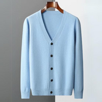 Ivor V-neck cardigan detail view
