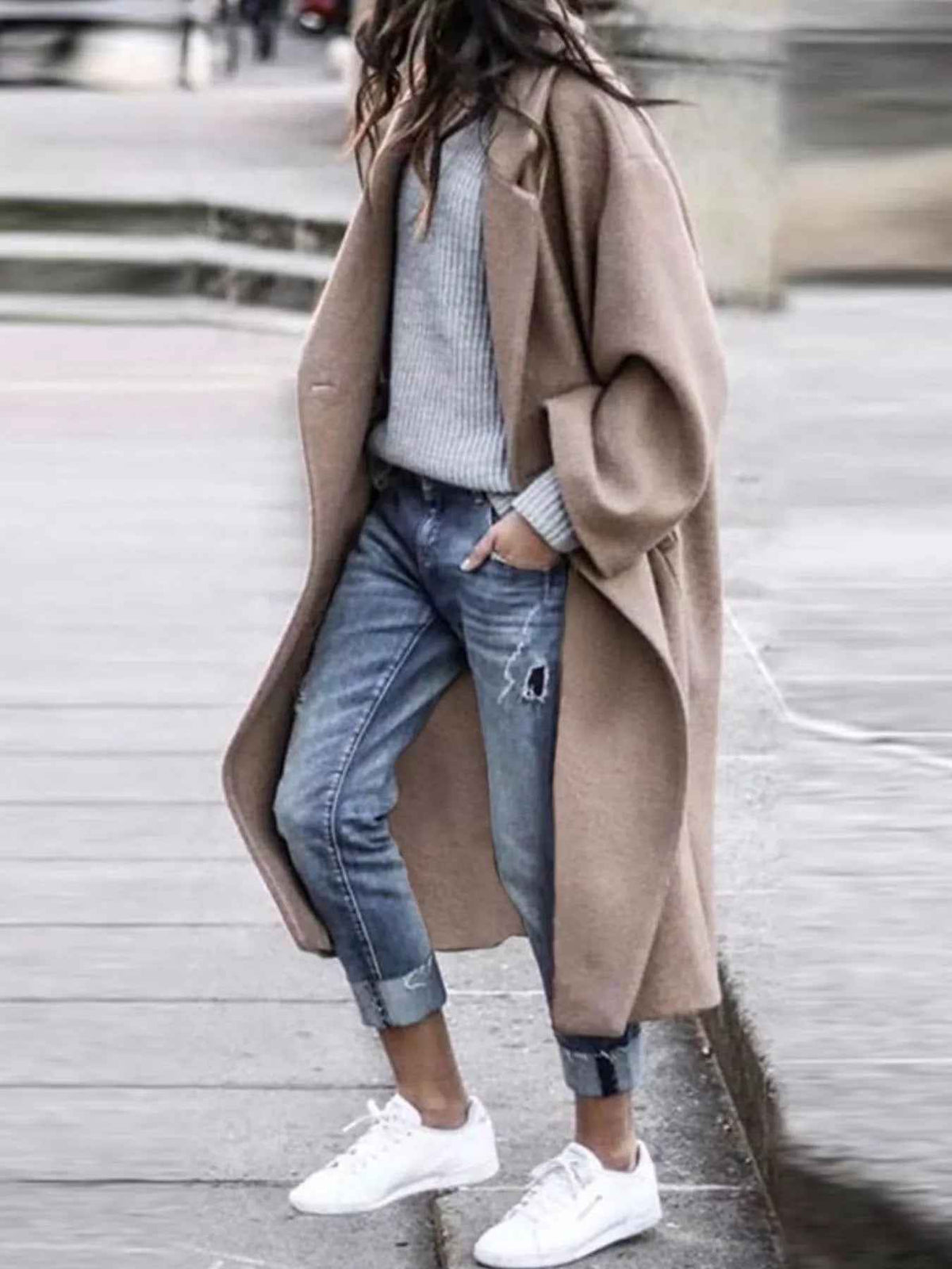 Magnolia | Women's Oversized Long Coat Single Breasted