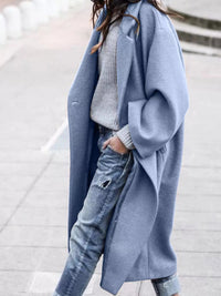 Magnolia oversized long coat in Blue