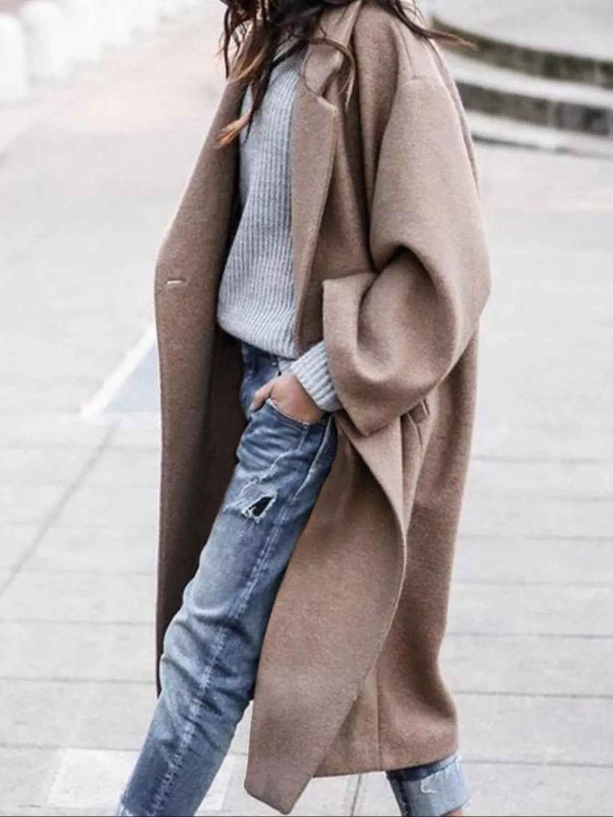 Magnolia | Women's Oversized Long Coat Single Breasted
