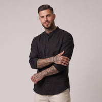 Boris Men's Linen Shirt Black