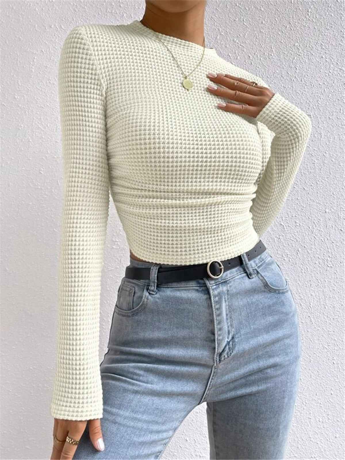 Bettina | Women's Fitted Long Sleeve Crew Neck Top