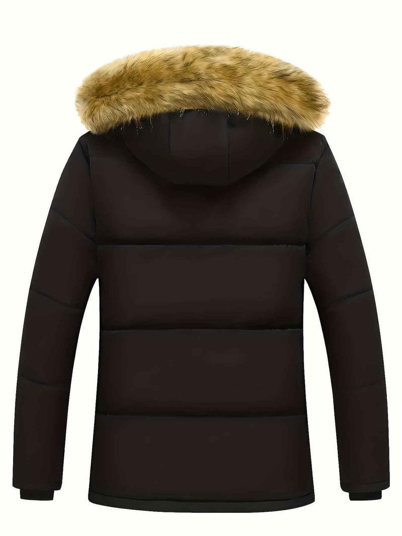 Sanderson | Men's Hooded Puffer Jacket Navy Blue and Black