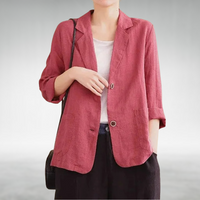 Rowanne | Women's Button-Down Blouse Relaxed Fit 3/4 Sleeve
