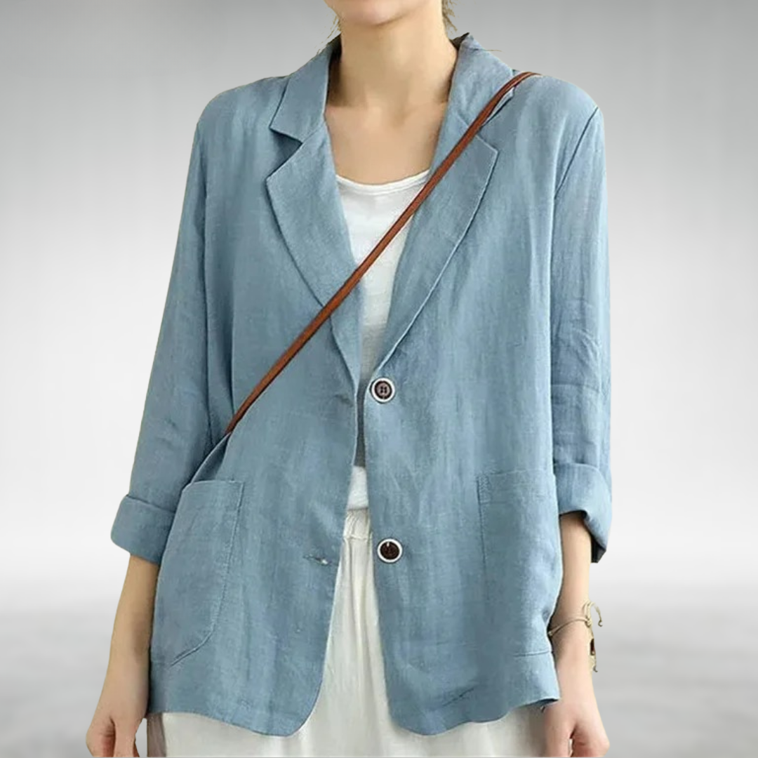 Rowanne | Women's Button-Down Blouse Relaxed Fit 3/4 Sleeve
