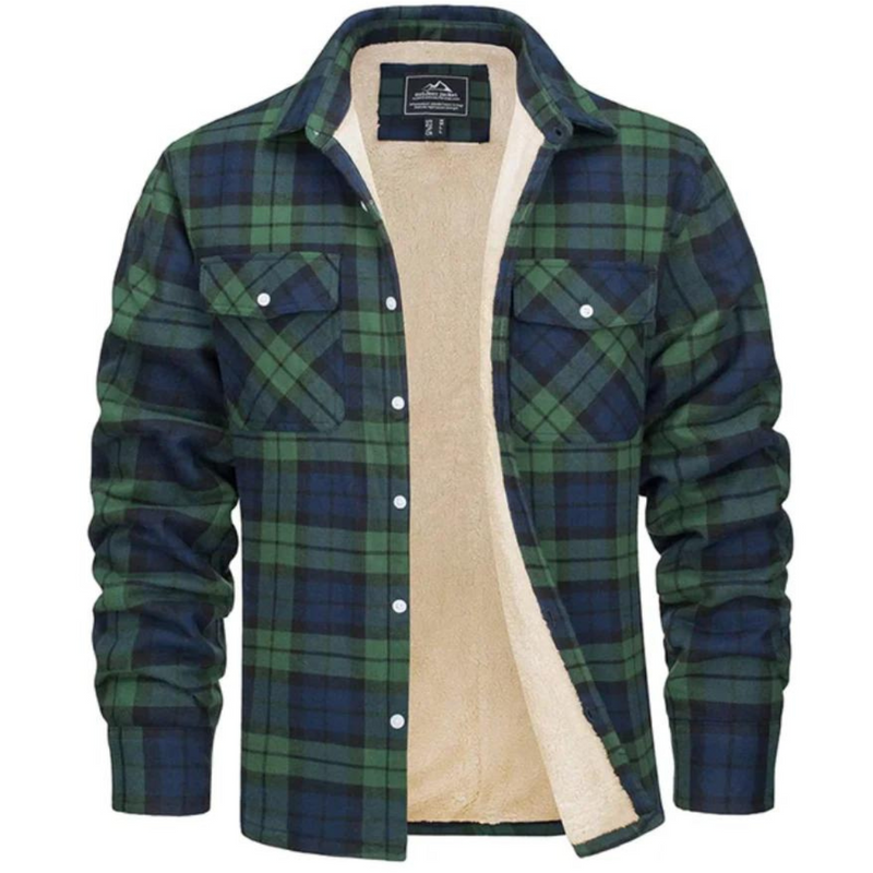 Peregrine sherpa lined plaid jacket in Green