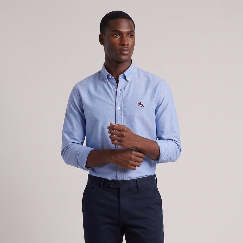 Jesse Men's Cotton Dress Shirt Blue