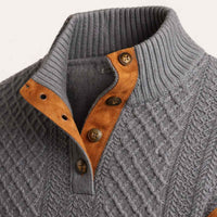 Mario | Cable Knit Waffle Texture High Collar Jumper