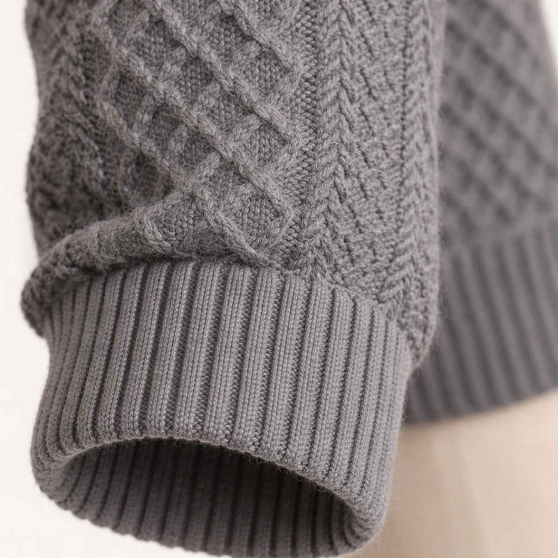 Mario | Cable Knit Waffle Texture High Collar Jumper